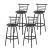Artiss Set of 4 Swivel Bar Stools Black PU Leather Padded Seat 75cm Height Metal Frame for Kitchen or Bar