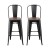 2x Artiss Metal Bar Stools with Wooden Seat, 76cm, Industrial Counter Chairs, Black & Walnut, Stackable, Set of 2