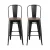 2x Artiss Metal Bar Stools with Wooden Seat, 76cm, Industrial Counter Chairs, Black & Walnut, Stackable, Set of 2
