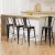 4x Artiss Metal Bar Stools with Wooden Seat, 76cm, Industrial Retro Kitchen Counter Stools, Black and Walnut