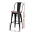 4x Artiss Metal Bar Stools with Wooden Seat, 76cm, Industrial Retro Kitchen Counter Stools, Black and Walnut