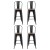 4x Artiss Metal Bar Stools with Wooden Seat, 76cm, Industrial Retro Kitchen Counter Stools, Black and Walnut
