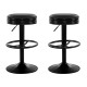 Artiss 2x Anton Bar Stools - Black PU Leather, Gas Lift, Swivel, Chrome Base, 59-81cm Height, Anti-Scratch Protector