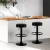 Artiss 2x Anton Bar Stools - Black PU Leather, Gas Lift, Swivel, Chrome Base, 59-81cm Height, Anti-Scratch Protector