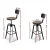 Artiss Vintage Bar Stool - Adjustable Height, 360° Swivel, Elm Wood Seat, Metal Frame, Anti-Slip, 63.5-79.5cm