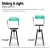 Artiss Vintage Bar Stool - Adjustable Height, 360° Swivel, Elm Wood Seat, Metal Frame, Anti-Slip, 63.5-79.5cm