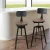 Artiss 4x Angus Adjustable Bar Stools with Backrest, Elm Wood Seat, 360° Swivel, Metal Frame, 63.5-79.5cm Height