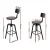 Artiss 4x Angus Adjustable Bar Stools with Backrest, Elm Wood Seat, 360° Swivel, Metal Frame, 63.5-79.5cm Height