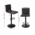 Artiss 4x Black Bar Stools Set - Gas Lift, 360° Swivel, Faux-Linen, High-Density Foam, Adjustable Height 88-108cm