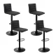 Artiss 4x Black Bar Stools Set - Gas Lift, 360° Swivel, Faux-Linen, High-Density Foam, Adjustable Height 88-108cm