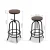 Artiss Adjustable Bar Stool - Elm Wood Seat, Steel Frame, Swivel Design, 70-90cm, Industrial Style, Anti-Slip Base