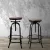 Artiss Adjustable Bar Stool - Elm Wood Seat, Steel Frame, Swivel Design, 70-90cm, Industrial Style, Anti-Slip Base