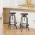 Artiss Set of 2 Adjustable Bar Stools, Elm Wood Seat, Black Steel Frame, 360° Swivel, 70–90cm, Modern Chairs