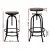 Artiss Set of 2 Adjustable Bar Stools, Elm Wood Seat, Black Steel Frame, 360° Swivel, 70–90cm, Modern Chairs