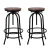 Artiss Set of 2 Adjustable Bar Stools, Elm Wood Seat, Black Steel Frame, 360° Swivel, 70–90cm, Modern Chairs