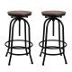 Artiss Set of 2 Adjustable Bar Stools, Elm Wood Seat, Black Steel Frame, 360° Swivel, 70–90cm, Modern Chairs Artiss Set of 2 Adjustable Bar Stools, Elm Wood Seat, Black Steel Frame, 360° Swivel, 70–90cm, Modern Chairs