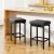 2x Artiss Metal Bar Stools Black PU Leather Seat, 66cm, Reinforced Steel Frame, Kitchen Counter Chairs Set