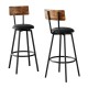 Artiss Set of 2 Industrial Bar Stools, 72cm Upholstered Seat, Steel Frame, Anti-Scratch, Black, Easy Assembly