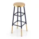 Artiss Metal Bar Stool in Gold & Navy - Stylish Two-Tone Design, 76cm Height, 120kg Capacity, Anti-Slip Protection