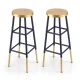 Artiss 2x Metal Bar Stools in Gold Navy - 76cm, 120kg Capacity, Anti-Slip, Gilded Round Seat, Modern Two-Tone Design