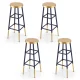 Artiss 4x Bar Stools Metal Gold Navy - Stylish Two-Tone Design, Sturdy 120kg Capacity, 76cm Seat Height, Easy Assembly