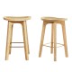 Artiss 2x Bamboo Rattan Bar Stools 67cm Counter Chairs Kitchen Barstools with Footrest, Sturdy & Easy Assembly