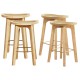Artiss Set of 4 Bar Stools Bamboo Rattan 67cm Counter Chairs with Footrest Kitchen Dining Bar Furniture