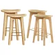 Artiss Set of 4 Bamboo and Rattan Bar Stools 67cm Kitchen Counter Chairs with Footrest, Sturdy Frame, Natural Finish