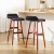Artiss 2x Sliva Bar Stools Black 74cm – Bentwood Frame, PU Leather Upholstery, Padded Seat, Floor Protectors
