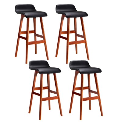 Artiss Sliva 4x Bar Stools - Black PU Leather, Bentwood Frame, 74cm Seat Height, Set of 4, Durable & Stylish Design Artiss Sliva 4x Bar Stools - Black PU Leather, Bentwood Frame, 74cm Seat Height, Set of 4, Durable & Stylish Design