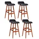 Artiss Sliva 4x Bar Stools - Black PU Leather, Bentwood Frame, 74cm Seat Height, Set of 4, Durable & Stylish Design Artiss Sliva 4x Bar Stools - Black PU Leather, Bentwood Frame, 74cm Seat Height, Set of 4, Durable & Stylish Design