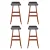 Artiss Sliva 4x Bar Stools - Black PU Leather, Bentwood Frame, 74cm Seat Height, Set of 4, Durable & Stylish Design