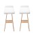 Artiss 2x Sliva Bar Stools Wooden Plywood Frame White PU Leather Upholstery 74cm Seat Foam Padded Set of 2 Artiss 2x Sliva Bar Stools Wooden Plywood Frame White PU Leather Upholstery 74cm Seat Foam Padded Set of 2