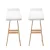 Artiss 2x Sliva Bar Stools Wooden Plywood Frame White PU Leather Upholstery 74cm Seat Foam Padded Set of 2