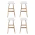 Artiss Sliva 4x Bar Stools - White PU Leather, Bentwood Frame, Foam Padded Seat, 74cm Height, Floor Protectors Included