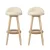 Artiss 2x Bar Stools - Beige PU Leather, Wooden Frame, 360° Swivel, Padded Seat, Floor Protectors, 36x36x79cm Artiss 2x Bar Stools - Beige PU Leather, Wooden Frame, 360° Swivel, Padded Seat, Floor Protectors, 36x36x79cm