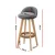 Artiss 2x Bar Stools - Grey Padded Faux-Linen Seat, Wooden Frame, 360° Swivel, 79cm Height, Rubber Floor Protectors