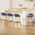 Artiss Dalvey 4x Bar Stools Grey Linen Upholstered, Padded Seat, Wooden Frame, 69cm, Rope Footrest, 360° Swivel Artiss Dalvey 4x Bar Stools Grey Linen Upholstered, Padded Seat, Wooden Frame, 69cm, Rope Footrest, 360° Swivel