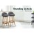 Artiss Dalvey 4x Bar Stools Grey Linen Upholstered, Padded Seat, Wooden Frame, 69cm, Rope Footrest, 360° Swivel Artiss Dalvey 4x Bar Stools Grey Linen Upholstered, Padded Seat, Wooden Frame, 69cm, Rope Footrest, 360° Swivel