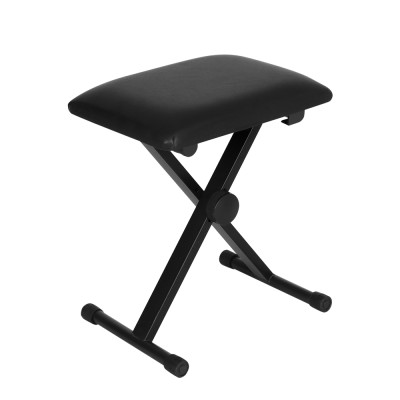 Alpha Piano Stool, Adjustable Height Keyboard Seat, PU Fabric, 40x40x41-51cm, Black, Comfortable & Portable Bench