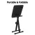 Alpha Piano Stool, Adjustable Height Keyboard Seat, PU Fabric, 40x40x41-51cm, Black, Comfortable & Portable Bench