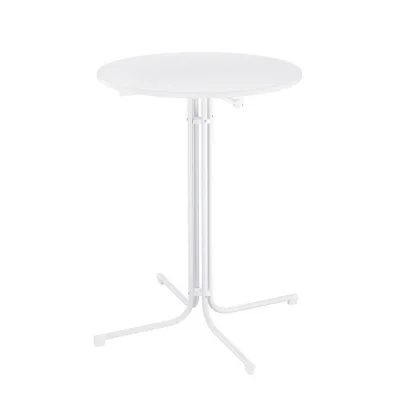 Gardeon Outdoor Bar Table 109cm Round Folding White – Weather-Resistant Steel Frame, MDF Top, Patio Furniture Gardeon Outdoor Bar Table 109cm Round Folding White – Weather-Resistant Steel Frame, MDF Top, Patio Furniture
