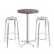 Gardeon 3-Piece Outdoor Bar Set: Adjustable Aluminium Stools & Wooden Bistro Table, Rust & UV Resistant, Easy Assembly