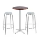 Gardeon 3-Piece Outdoor Bar Set: Adjustable Aluminium Stools & Wooden Bistro Table, Rust & UV Resistant, Easy Assembly