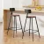 Artiss 2x Bar Stools - Vintage Metal Chairs with Removable Backrest, Industrial Design, 45x45x100cm, Dark Brown/Black