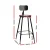 Artiss 2x Bar Stools - Vintage Metal Chairs with Removable Backrest, Industrial Design, 45x45x100cm, Dark Brown/Black