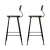 Artiss 2x Bar Stools - Vintage Metal Chairs with Removable Backrest, Industrial Design, 45x45x100cm, Dark Brown/Black