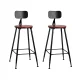 Artiss 2x Bar Stools - Vintage Metal Chairs with Removable Backrest, Industrial Design, 45x45x100cm, Dark Brown/Black