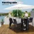 Gardeon Outdoor Wicker Bar Table: Steel Frame, Glass Top, 3 Shelves, Footrest, Black, 103.5x62x104.5cm,