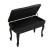 Alpha Adjustable Height Piano Bench Stool with Storage, Solid Oak Frame, PU Leather Seat, 75x34x47cm, Black